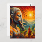 スピリチュアルと象 ポストカード (正面/裏面)