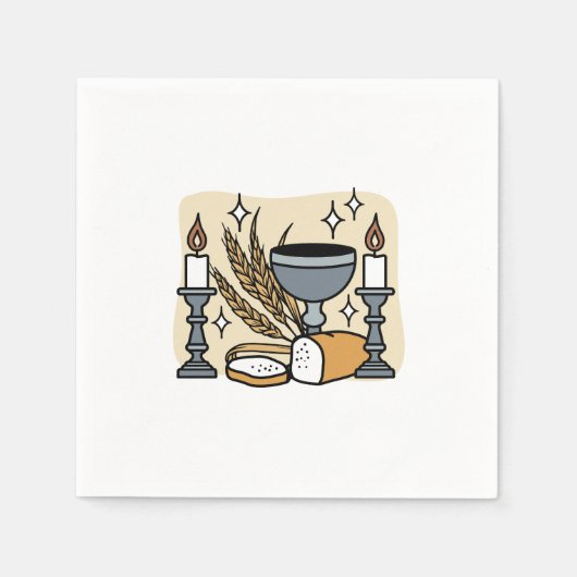 スピリチュアルの信仰と恵み – クリスチャンを元気にする スタンダードカクテルナプキン (正面)