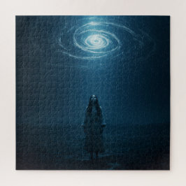 スピリチュアルの女性が宇宙を見上げる天国 ジグソーパズル