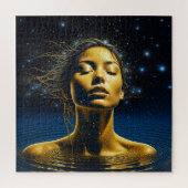 スピリチュアルの女性が星の下の水に ジグソーパズル (縦)