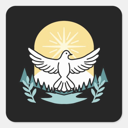 スピリチュアルの強さ – クリスチャンを元気にする スクエアシール (正面)