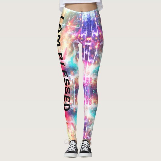 スピリチュアルの謎"私は賛美緑" レギンス (正面)