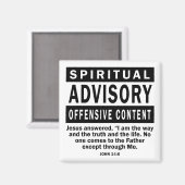 スピリチュアルアドバイザリージョン14:6キリスト教の引用文 マグネット (正面/裏面)