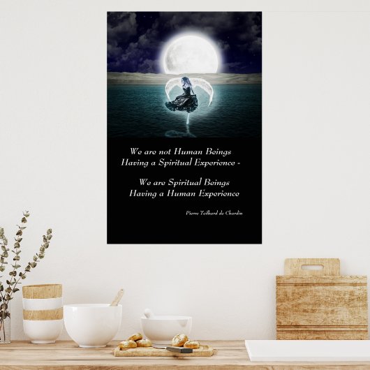 スピリチュアルエクスペリエンス感動的引用文ウォールアート ポスター (キッチン)