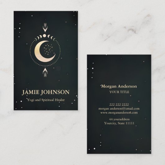 スピリチュアルエネルギヘイラー霊気ムーンフェイズヨガ 名刺 (正面/裏面)