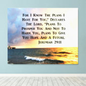 スピリチュアルエレミヤ29:11海デザイン キャンバスプリント (インサイチュ (ウッドフロア))