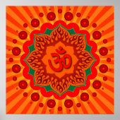 スピリチュアルオムオンロータスデザイン ポスター (正面)