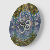 スピリチュアルオムフラクタルチャクラ ラージ壁時計 (傾斜)