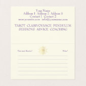 スピリチュアルカウンセリング、サイキック – 名刺 (内部フラット)