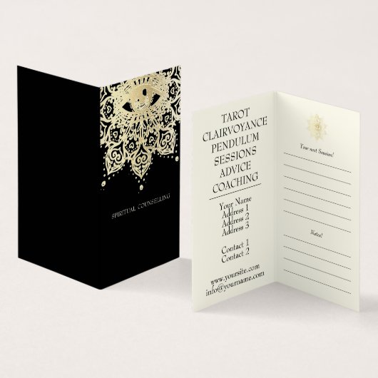スピリチュアルカウンセリング、サイキック – 名刺 (内部&外部)