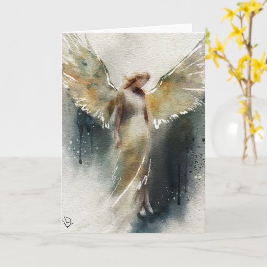 スピリチュアルグリーティングカードデザイン、エンジェルウォーター色 カード (黄色い花)