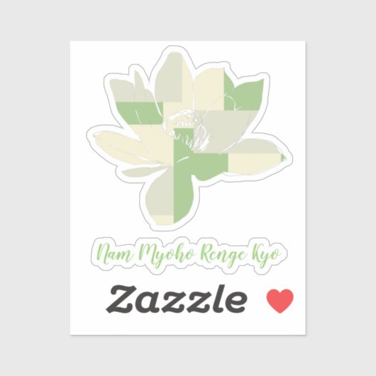 スピリチュアルグリーンロータスフラワーナム妙法蓮華経 シール (シート)