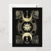 スピリチュアルサンアンドムーンアートアストロロジーシンボルや象徴 ポストカード (正面/裏面)