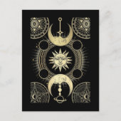 スピリチュアルサンアンドムーンアートアストロロジーシンボルや象徴 ポストカード (正面)