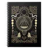 スピリチュアルシンボルや象徴ムーンアストロロジーサンスターズ ノートブック (正面)