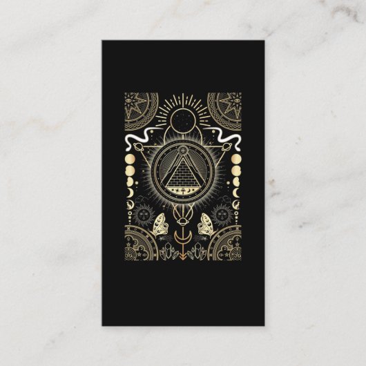 スピリチュアルシンボルや象徴月占星術太陽星 名刺 (正面)