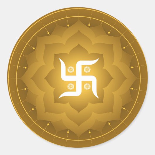 スピリチュアルスワスティカオンロータス ラウンドシール (正面)