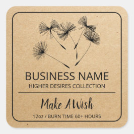 スピリチュアルタンポポ種大豆キャンドル製品ラベル スクエアシール