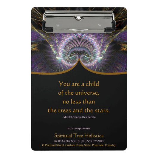 スピリチュアルツリーホリスティック文具 ミニクリップボード (正面)