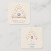 スピリチュアルニューエイジと形而上学|紫の金ゴールド スクエア名刺 (正面/裏面)