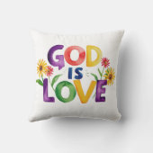 スピリチュアルバイブル引用文神は愛の花カラフル クッション (裏面)