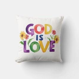 スピリチュアルバイブル引用文神は愛の花カラフル クッション