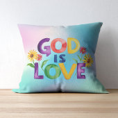 スピリチュアルバイブル引用文神は愛の花カラフル クッション