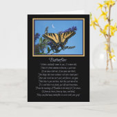 スピリチュアルバタフライ遷移悔やみや弔慰 カード (黄色い花)