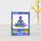 スピリチュアルパッチワークハーフヨガロータスフラワー カード (黄色い花)