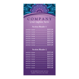 スピリチュアルパープルフラワーマンダラ価格表メニュー ラックカード