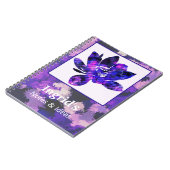 スピリチュアルパープルロータスフラワーボタニカル ノートブック (左側)