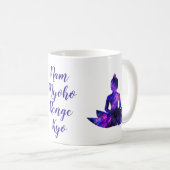 スピリチュアルパープルロータスヨガナム妙法蓮華経 コーヒーマグカップ (正面右)
