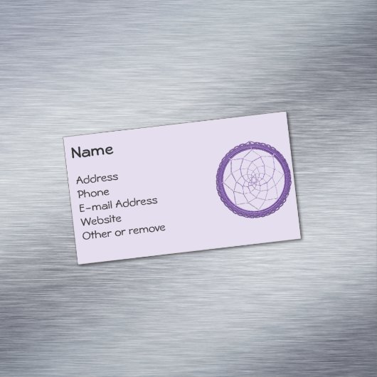 スピリチュアルパープル先住民アメリカンドリームキャッチャー マグネット名刺 (インサイチュ)