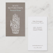 スピリチュアルヒーラーヘンナロータスタトゥーハンド3 名刺 (正面/裏面)