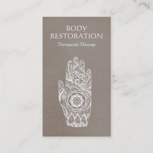 スピリチュアルヒーラーヘンナロータスタトゥーハンド3 名刺 (正面)