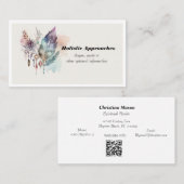 スピリチュアルヒーリング – 羽と結晶 名刺 (正面/裏面)