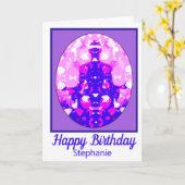 スピリチュアルピンクシッティングヨガポーズおもしろい誕生日 カード (黄色い花)