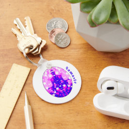 スピリチュアルピンクシッティングヨガポーズナマステ キーホルダー