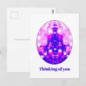 スピリチュアルピンクシッティングヨガ考えポーズオブユー ポストカード (正面/裏面)