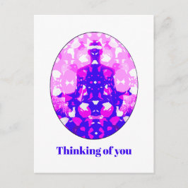 スピリチュアルピンクシッティングヨガ考えポーズオブユー ポストカード