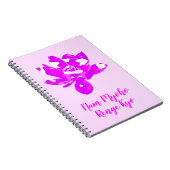 スピリチュアルピンク&ホワイトシンメトリロータスフラワー ノートブック (右側)