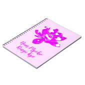 スピリチュアルピンク&ホワイトシンメトリロータスフラワー ノートブック (左側)