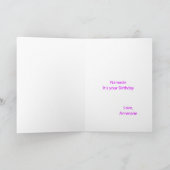 スピリチュアルピンク&ホワイト対称おもしろい誕生日カード カード (内部)