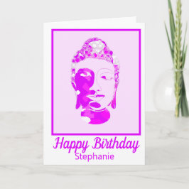 スピリチュアルピンク&ホワイト対称おもしろい誕生日カード カード