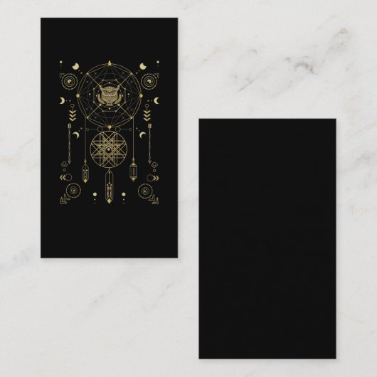 スピリチュアルフクロウの幾何学美術 名刺 (正面/裏面)