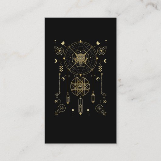 スピリチュアルフクロウの幾何学美術 名刺 (正面)