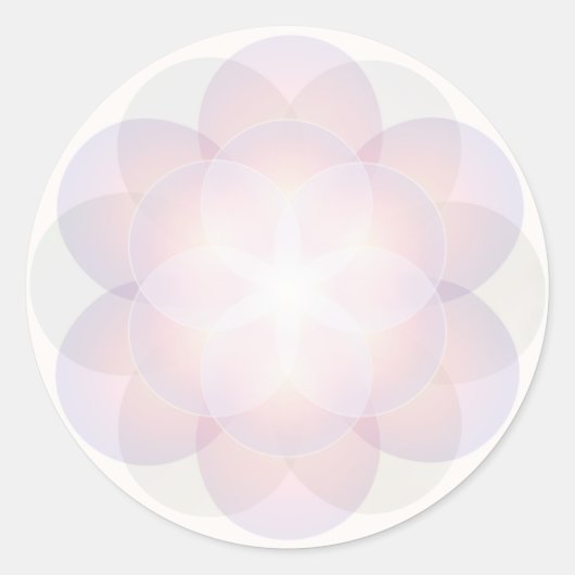 スピリチュアルフラワーオブライフマンダラ ラウンドシール (正面)