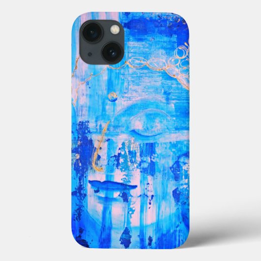 スピリチュアルブルーブッダ頭部抽象芸術アートワーク Case-Mate iPhoneケース (裏面)
