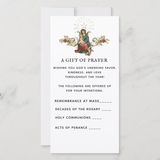 スピリチュアルブーケカトリック祈りの言葉メアリーイエス シーズンカード (裏面)