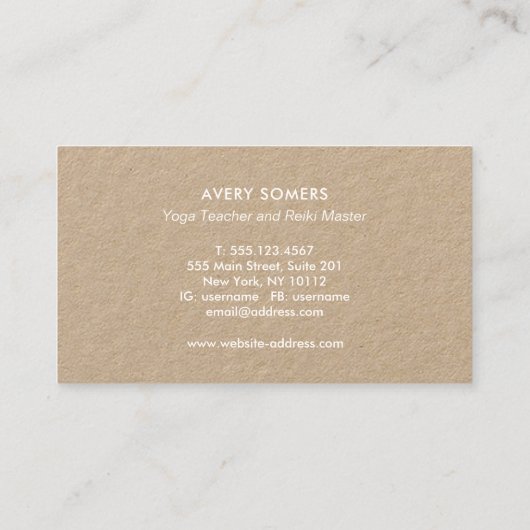 スピリチュアルホワイトロータスフラワーマンダラヨガ先生 名刺 (裏面)